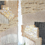 Триптих Геометрический гобелен бежевый Figurative Beige Wall Hangings варинант исполнения - 1 | Loft Concept в Самаре