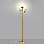 Торшер с 2-мя фигурками птиц на изогнутых прозрачных трубках Ganthea варинант исполнения - 2 | Loft Concept в Самаре