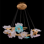 Люстра круглая на золотом каркасе с цветочным декором Miscellaneous herbs варинант исполнения - 1 | Loft Concept в Самаре