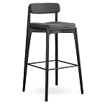 Барный стул из массива ясеня с обивкой из рогожки Elegant Ash Shape варинант исполнения - 2 | Loft Concept в Самаре