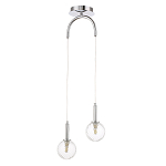 Подвесной светильник с 2-мя рельефными прозрачными плафонами из стекла и основанием цвета Хром Perforated Glass Bubbles варинант исполнения - 1 | Loft Concept в Самаре