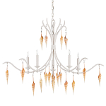 Люстра белая фактурная с подвесками из ракушек Study of Grace варинант исполнения - 3 | Loft Concept в Самаре