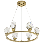 Подвесная круглая люстра с хрустальными плафонами Esme Crystal Brass Ring Chandelier варинант исполнения - 2 | Loft Concept в Самаре