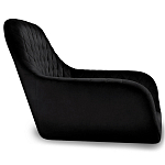 Барный стул со спинкой и подлокотниками на 4-х металлических ножках Douglas Rhombus Черный Велюр варинант исполнения - 2 | Loft Concept в Самаре