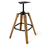 Барный стул со спинкой и подлокотниками на 4-х деревянных ножках Douglas Rhombus Коричневый Велюр варинант исполнения - 5 | Loft Concept в Самаре