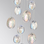 Люстра каскадная с 11-ю круглыми плафонами из рельефного стекла Disc Light варинант исполнения - 3 | Loft Concept в Самаре