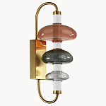 Бра с плафоном из разноцветного стекла Glass Peonies варинант исполнения - 2 | Loft Concept в Самаре