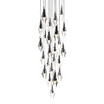 Люстра каскадная с 24-мя рельефными прозрачными плафонами в форме лепестков Glass Pod  варинант исполнения - 1 | Loft Concept в Самаре