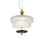 Подвесной светильник многослойный из рифленого прозрачного стекла Academy of Light варинант исполнения - 2 | Loft Concept в Самаре