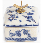 Фарфоровая шкатулка с бронзовой стрекозой Blue and White варинант исполнения - 5 | Loft Concept в Самаре