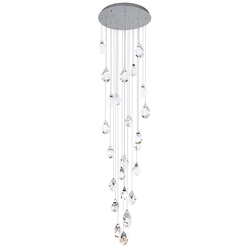 Большая каскадная люстра с хрустальными плафонами хром Esme Crystal Chrome Cascade Chandelier 25 Хром Прозрачный Большая каскадная люстра с хрустальными плафонами хром Esme Crystal Chrome Cascade Chandelier 25 Хром Прозрачный в Самаре | Loft Concept