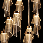 Люстра каскадная с 10-ю прозрачными плафонами Wave Line варинант исполнения - 7 | Loft Concept в Самаре