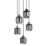 Люстра с 5-ю плафонами серого цвета Smoked Prism варинант исполнения - 1 | Loft Concept в Самаре