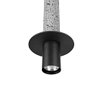 Подвесной светильник с узким цилиндрическим плафоном и черным металлическим декором Concrete Pipe варинант исполнения - 6 | Loft Concept в Самаре