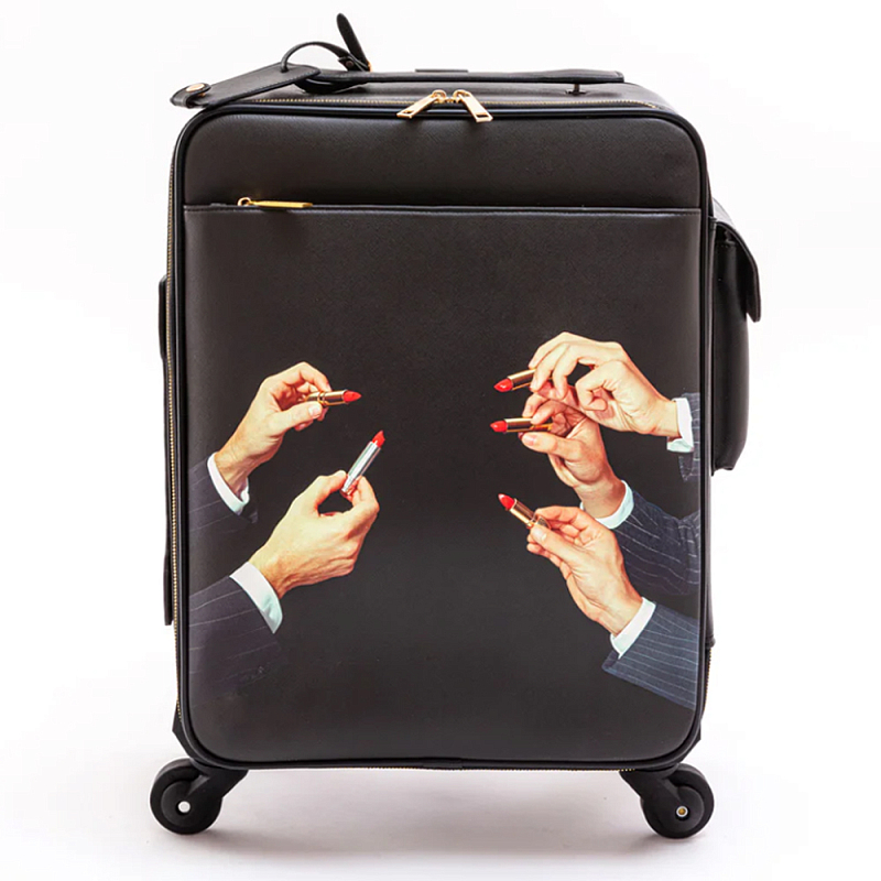 Чемодан дорожный SELETTI Travel Kit Trolley Lipstick Black Черный Мульти в Самаре | Loft Concept 