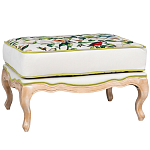 Банкетка золотистая из натурального бука с изображением птиц и цветов Blooming Birds варинант исполнения - 1 | Loft Concept в Самаре