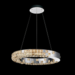 Люстра серебряная в форме кольца с мозаичным хрустальным оформлением Sparks of Crystal варинант исполнения - 1 | Loft Concept в Самаре