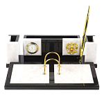 Настольный письменный набор из белого мрамора и змеевика Marble Accessory варинант исполнения - 1 | Loft Concept в Самаре