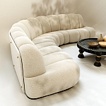 Диван Limoges полукруглой формы с обивкой букле молочного цвета варинант исполнения - 3 | Loft Concept в Самаре