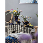 Ваза темно-синего цвета из фарфора с бронзовыми ручками в виде змей Высота 39 см Eden Garden porcelain and bronze варинант исполнения - 4 | Loft Concept в Самаре