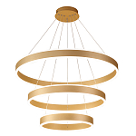 Люстра подвесная светодиодная с тремя золотистыми кольцами Ring Horizontal варинант исполнения - 1 | Loft Concept в Самаре