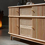 Дизайнерский комод овальный с фактурным фасадом и вставками из плетеных элементов Ambar варинант исполнения - 3 | Loft Concept в Самаре