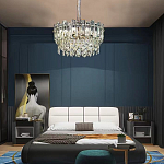 Круглая люстра с хрустальными подвесками на золотистом каркасе Gorgeous Crystal Light варинант исполнения - 14 | Loft Concept в Самаре