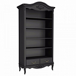 Стеллаж черный широкий из массива бука с 5-ю полками и 2-мя ящиками Black Provence варинант исполнения - 1 | Loft Concept в Самаре