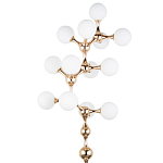 Торшер с плафонами из стеклянных шаров Pearls Suspension Gold Floor Lamp варинант исполнения - 2 | Loft Concept в Самаре