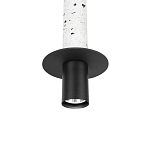 Подвесной светильник с узким цилиндрическим плафоном и черным металлическим декором Concrete Pipe варинант исполнения - 12 | Loft Concept в Самаре