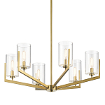 Люстра с 6-ю прозрачными цилиндрическими плафонами Kichler варинант исполнения - 1 | Loft Concept в Самаре