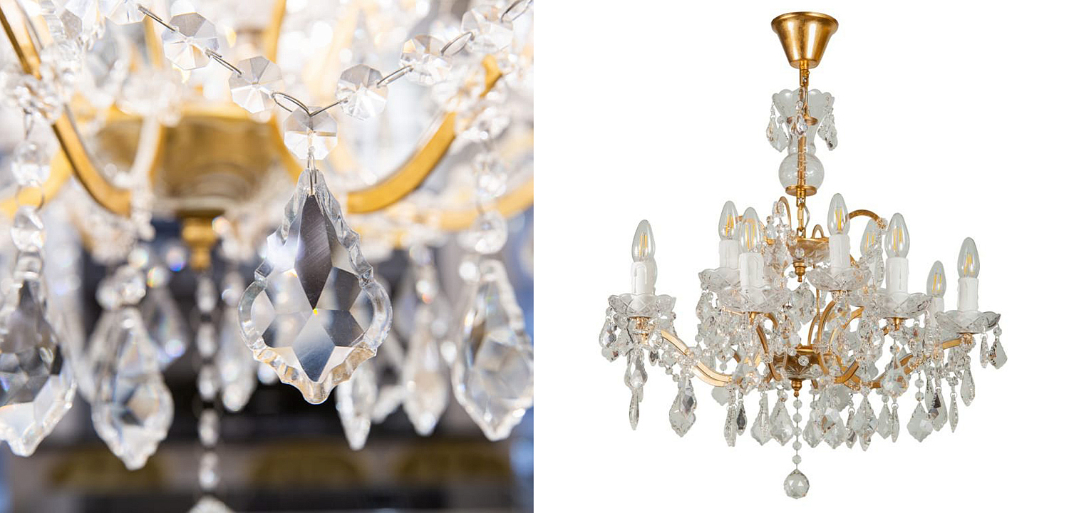 Люстра 19th c. Rococo IRON & CLEAR CRYSTAL GOLD Chandelier Люстра 19th c. Rococo IRON & CLEAR CRYSTAL GOLD Chandelier - Loft-Concept в Самаре
