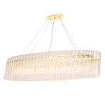 Люстра подвесная овальная с рельефными стеклянными панелями и золотым металлическим каркасом Textured Glass Chandelier варинант исполнения - 2 | Loft Concept в Самаре