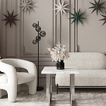 Кресло дизайнерское для лаунж зоны жемчужного цвета Pearl Lounge варинант исполнения - 3 | Loft Concept в Самаре