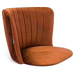 Барный стул со спинкой на 4-х деревянных ножках Оранжевый Велюр Ava Charm варинант исполнения - 3 | Loft Concept в Самаре