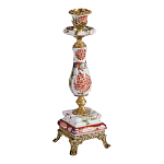 Подсвечник с цветочной росписью из фарфора с бронзовыми элементами Eden Garden варинант исполнения - 1 | Loft Concept в Самаре