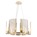 Люстра подвесная круглая с мраморными прямоугольными вставками и золотым основанием Диаметр 55 см Marble square Chandelier варинант исполнения - 4 | Loft Concept в Самаре