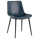 Стул с обивкой из экокожи темно-синего цвета RHOMBUSES UPHOLSTERY варинант исполнения - 1 | Loft Concept в Самаре