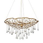 Люстра подвесная золотого цвета с металлическим сетчатым основанием и стеклянными каплевидными подвесками Hinkley варинант исполнения - 1 | Loft Concept в Самаре