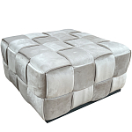 Пуф плетеный велюровый светло-бежевый  Soft Wicker Pouf варинант исполнения - 1 | Loft Concept в Самаре