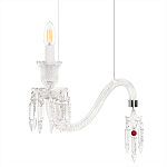 Подвесной светильник стеклянный в виде канделябра Curved Glass Chandelier варинант исполнения - 3 | Loft Concept в Самаре