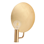 Бра с золотым круглым отражателем и открытой лампой Sun Glow Disc варинант исполнения - 2 | Loft Concept в Самаре