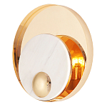 Бра с круглым плафоном из белого мрамора и золотистым металлическим обрамлением  Ginger & Jagger варинант исполнения - 1 | Loft Concept в Самаре