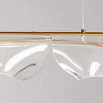 Люстра линейная с 3-мя белыми волнистыми плафонами Wave Line варинант исполнения - 9 | Loft Concept в Самаре