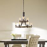 Люстра с цилиндрическим плафонами из толстого волнистого стекла в индустриальном стиле Feiss варинант исполнения - 7 | Loft Concept в Самаре