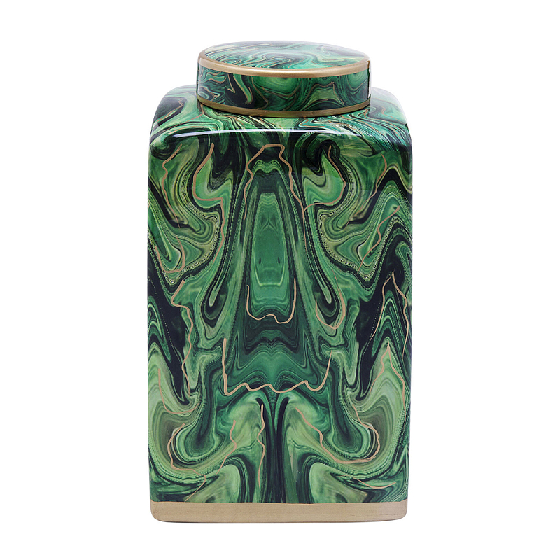 Ваза с малахитовым узором MALACHITE Малахит Золотой в Самаре | Loft Concept 