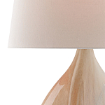 Настольная лампа на прозрачным основании с тканевым конусообразным абажуром Cream варинант исполнения - 1 | Loft Concept в Самаре