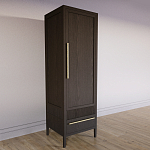 Узкий Шкаф Primo с 2 выдвижными ящиками Темный орех варинант исполнения - 3 | Loft Concept в Самаре