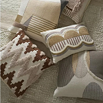 Чехол на подушку с вышивкой в виде геометрических узоров Beige Calista Square варинант исполнения - 6 | Loft Concept в Самаре