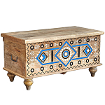 Сундук из массива манго Grey Mango Collection Blue Ornament варинант исполнения - 1 | Loft Concept в Самаре